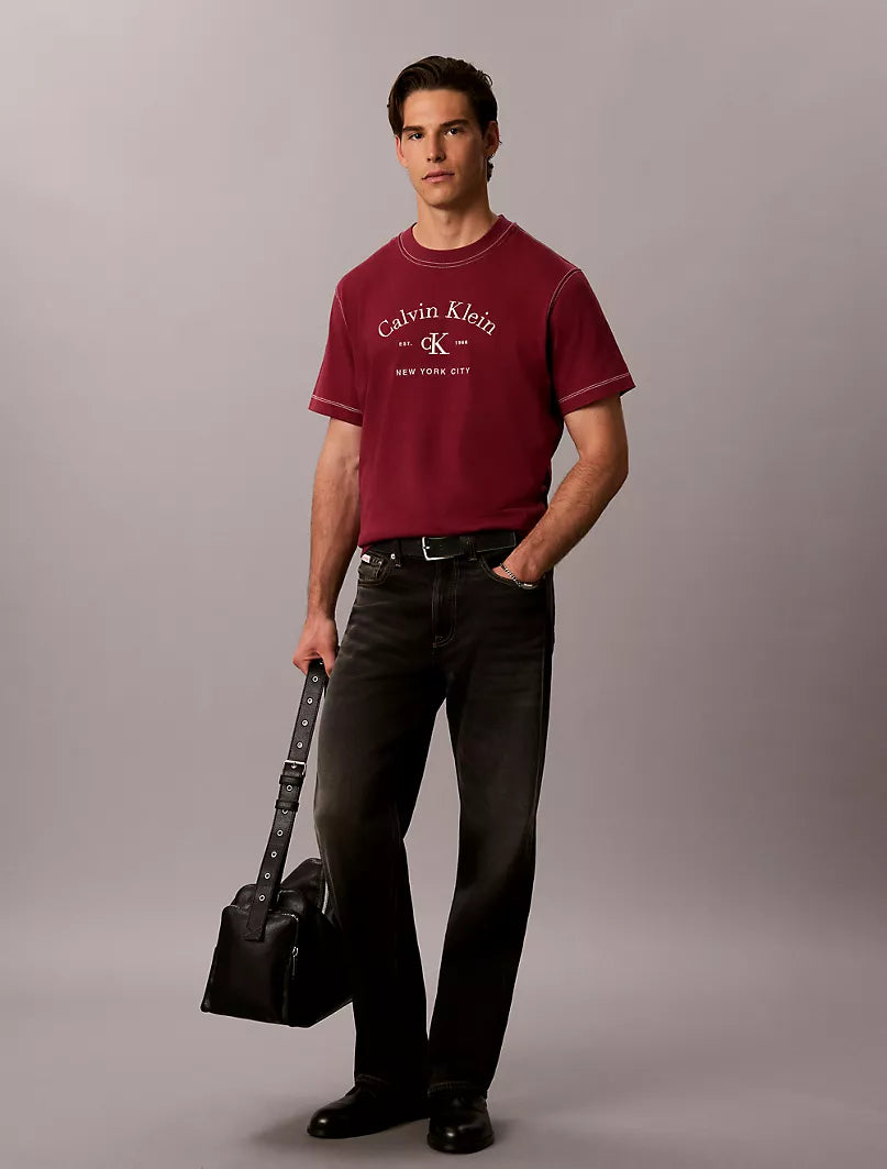 Calvin Klein Varsity Logo Washed - Limited Edition - Rhododendron