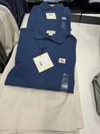 Smooth Cotton Waffle Sweater Polo Shirt - Dark Blue