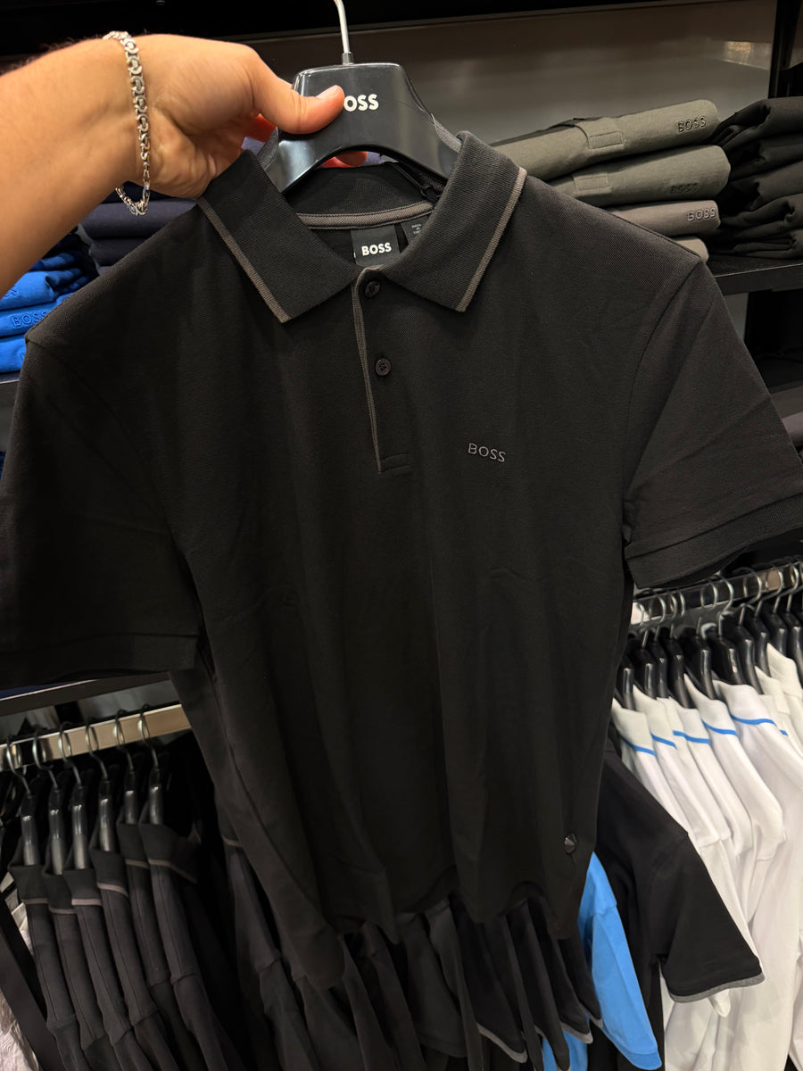 BOSS POLO - Black & gray col