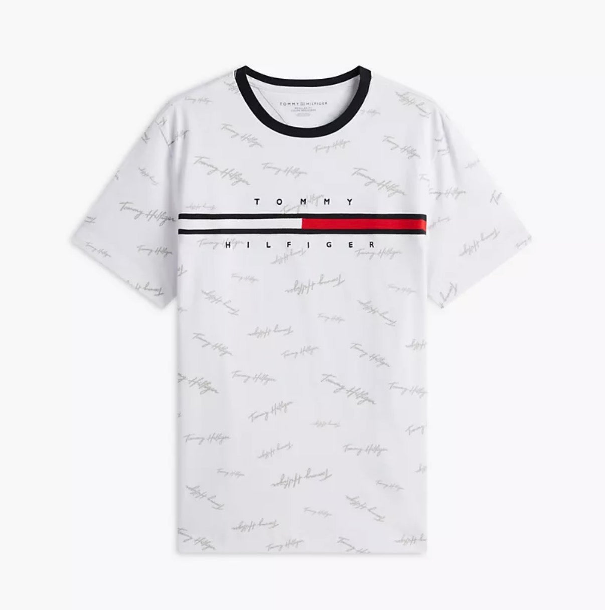 Tommy Signature Flag Logo Tshirt - White