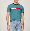 Tommy Hilfiger Flag Logo Ringer Short Sleeve T-Shirt Tee Teal
