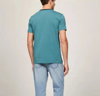 Tommy Hilfiger Flag Logo Ringer Short Sleeve T-Shirt Tee Teal